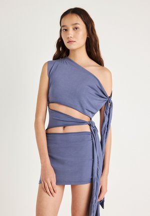 KNOTTED MINI DRESS - Vestido ligero - blue