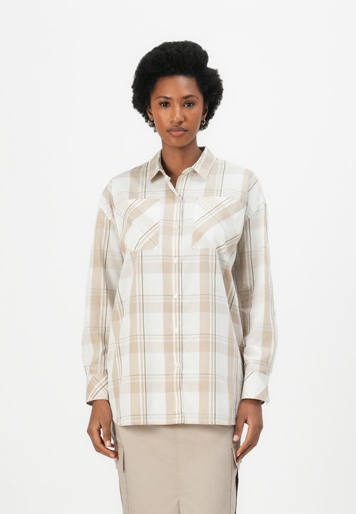 Chemisier Femme Nicola Taille XL - Polyester, Manches Longues - Neuf Sans étiquettes - Style Career, Motif Irrégulier
