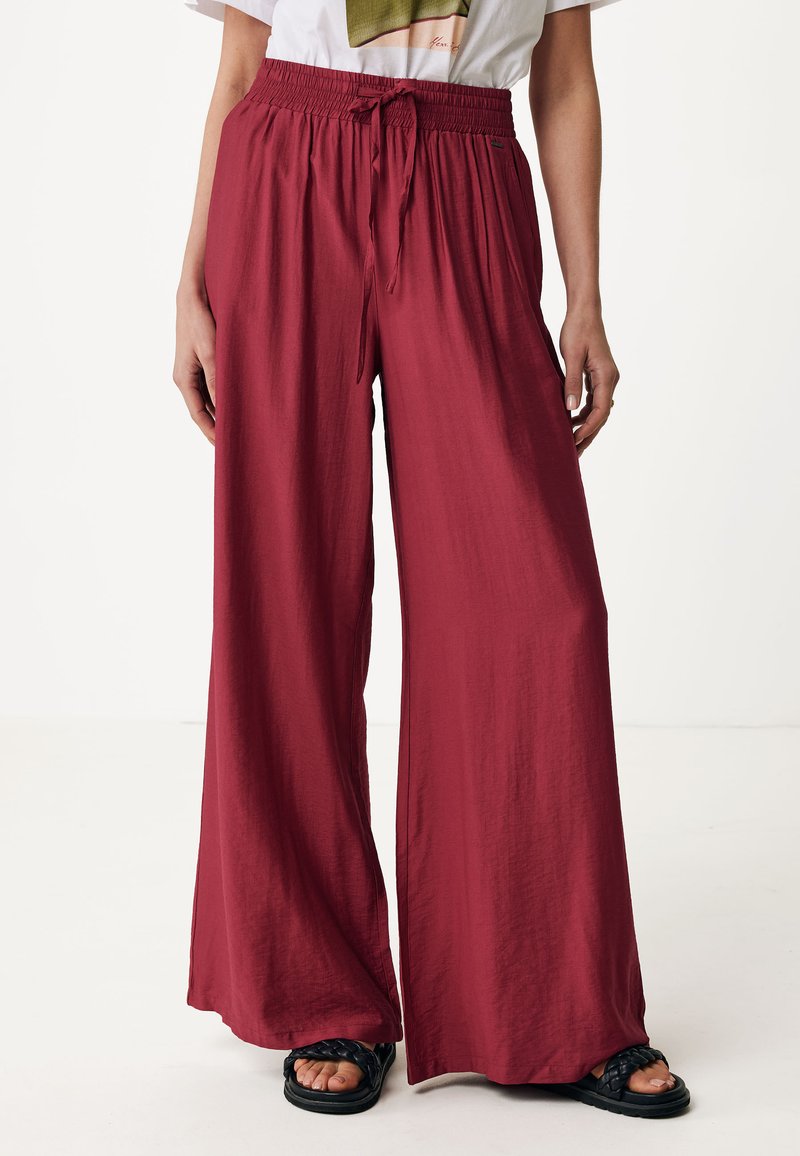 Mexx FLUENT WIDE LEG - Tygbyxor - wine red