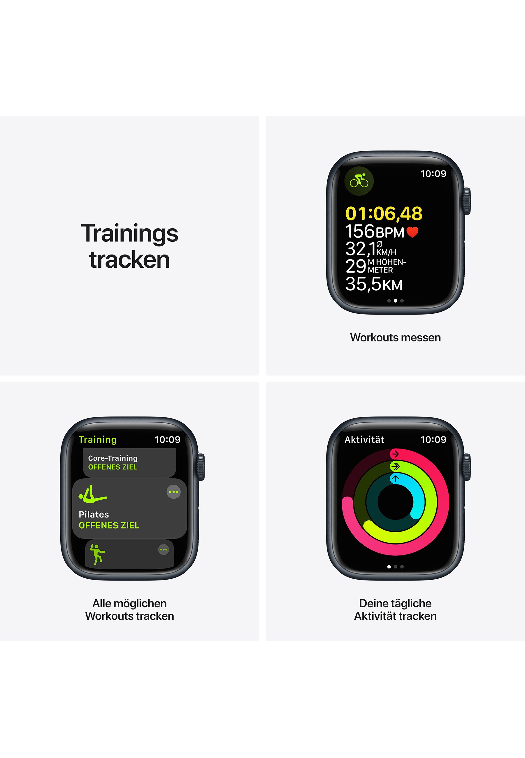 Apple APPLE WATCH SERIES 7 45MM (GPS + CELLULAR) - Smartwatch - midnight  aluminium case with midnight sport band/black - Zalando.de