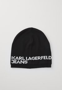 SINGLE LAYER LOGO BEANIE UNISEX - Megzta kepurė - black