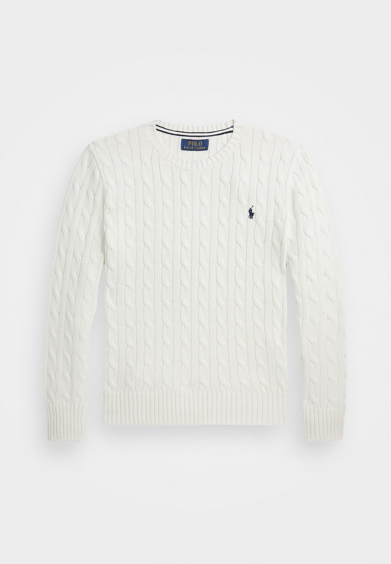 Polo Ralph Lauren - CABLE-KNIT COTTON JUMPER - Stickad tröja - deckwash white, Förstora