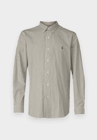 SLIM FIT STRIPED STRETCH POPLIN SHIRT - Πουκάμισο - new olive/white