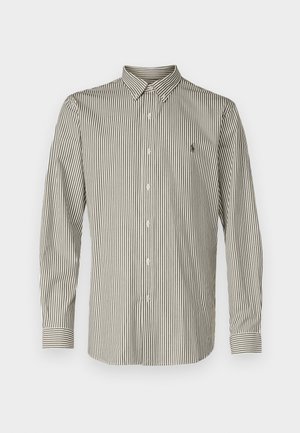 SLIM FIT STRIPED STRETCH POPLIN SHIRT - Košeľa - new olive/white