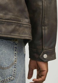 Jack & Jones - Leather jacket - chocolate brown Thumbnail Image 1