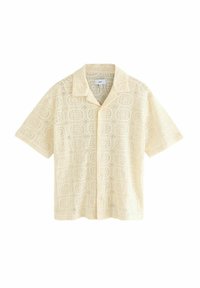 Next - REGULAR FIT - SHORT SLEEVE WITH CUBAN COLLAR - Marškiniai - stone natural Miniatiūros vaizdas 1