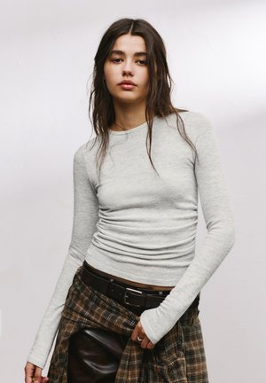 SOFT TOUCH GATHERED - Top s dlhým rukávom - light grey