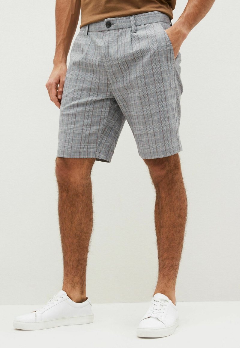 Next CHECK STRAIGHT FIT Shorts grey pleat/gris Zalando.es