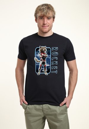 GUARDIANS OF THE GALAXY ROCKET ARMOR SOLO BOX - Print T-shirt - navy blue