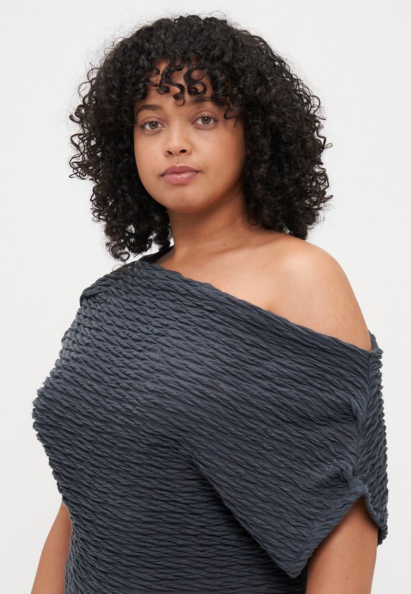 VMCFIE ONE SHOULDER DRESS - Jersey dress - asphalt2