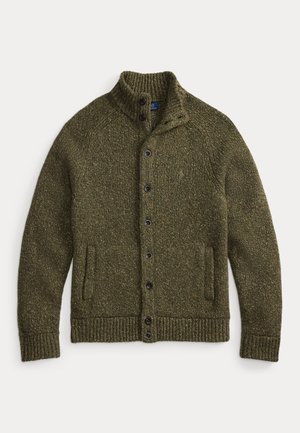 WOOL-BLEND MOCKNECK CARDIGAN - Kardigán - olive marl
