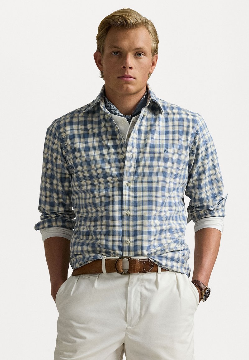 Polo Ralph Lauren - CUSTOM FIT PLAID OXFORD SHIRT - Camisa - blue cream, Ampliar