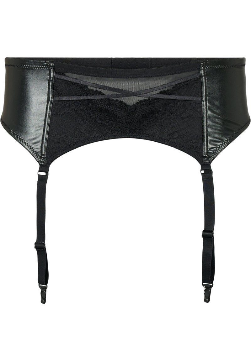 Devoted By Zizzi SHINY GARTER BELT WITH Strumpfhalter black/schwarz