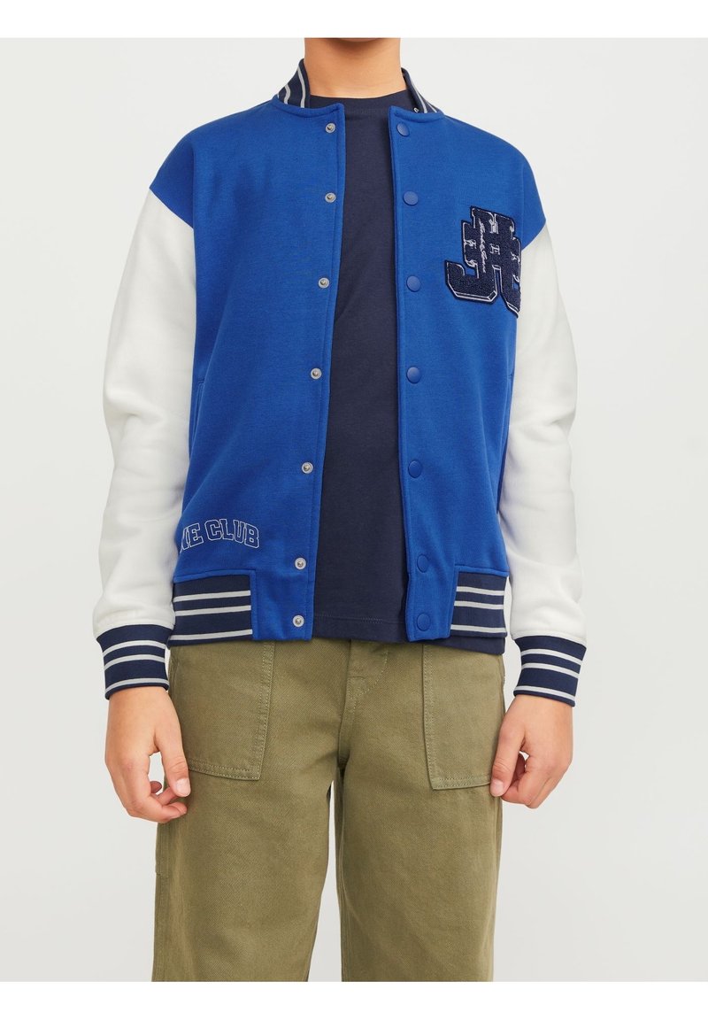 Jack & Jones Junior JORCOLE VARSITY - Sudadera con cremallera - mazarine blue