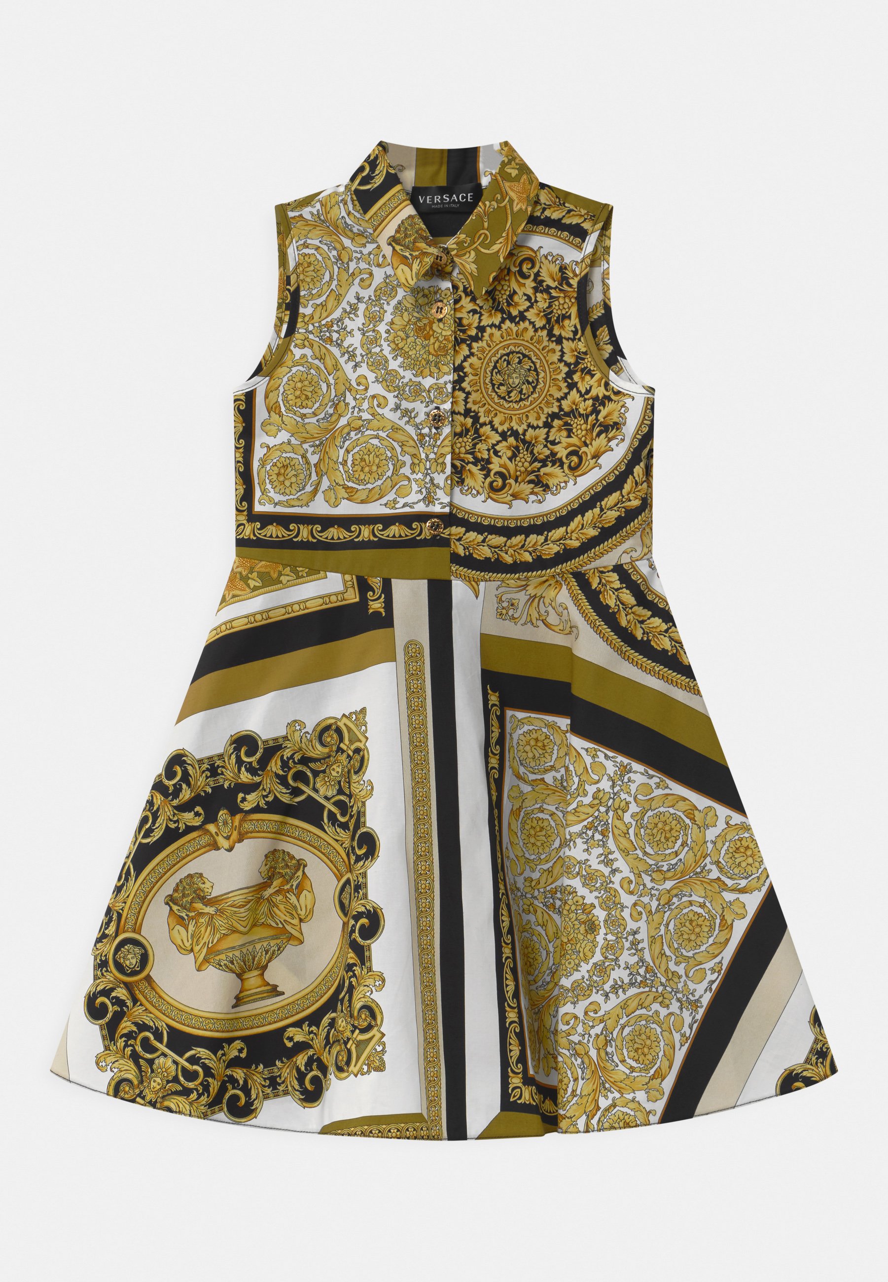 Versace PRINT HERITAGE - Abito a camicia - white/gold/kaki/dorato -  Zalando.it