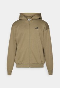 HOODY - Cipzáras pulóver - olive strata