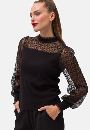 zero TRANSPARENTE ÄRMEL - Jumper - black beauty