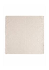 Rectangular tablecloth in light beige, made of fabric with a subtle grid texture. Edges are finished with a clean stitch.