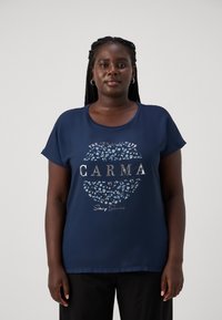 ONLY Carmakoma CARKETTY LIFE MIX TEE  - Triko s potiskem - black iris