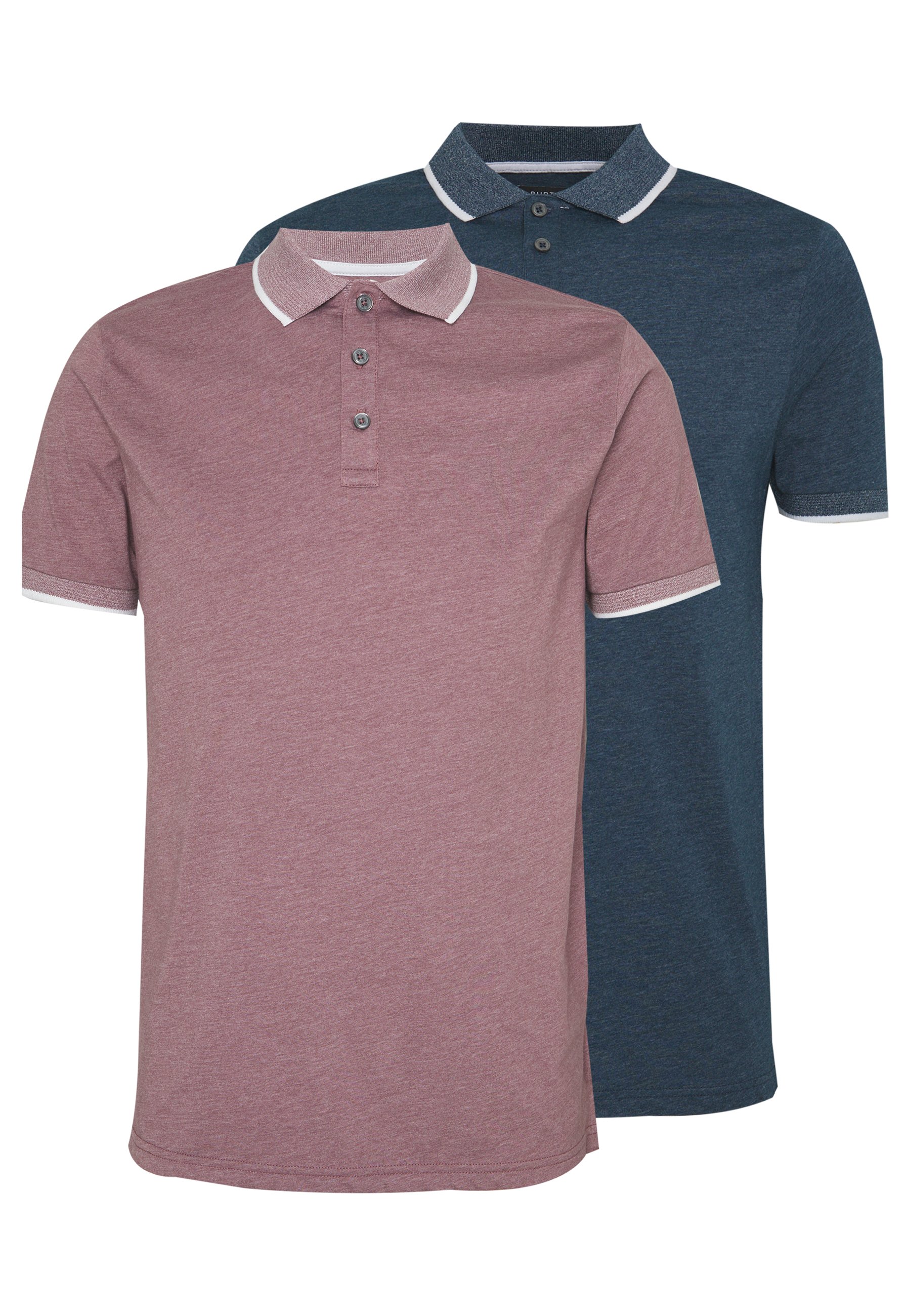 Burton Menswear London 2 Pack TIPPED Poloskjorter blue Burton Menswear London 2 Pack TIPPED - Poloskjorter - blue