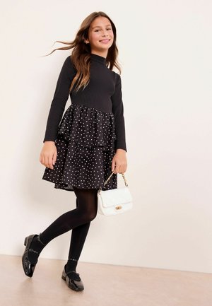 REGULAR FIT - 2-IN-1 POLKA DOT TIERED - Vardagsklänning - black
