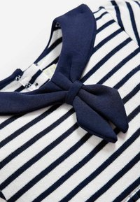 JoJo Maman Bébé Stickad klänning - white navy stripe