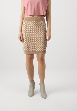 ASHLEY MONOGRAM SKIRT - Kynähame - wet sand taupe