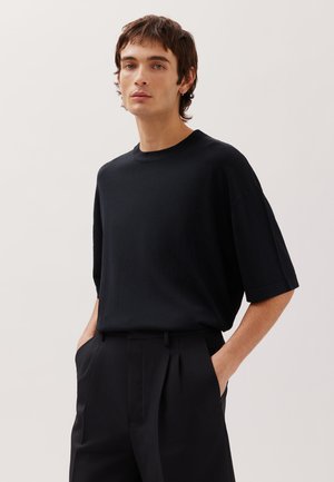Studio Seidensticker, REGULAR - PLAIN/GLATTSTRICK UNISEX - T-shirt basic - black