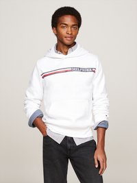 Tommy Hilfiger CHEST STRIPE HOODY - Jersey con capucha - white