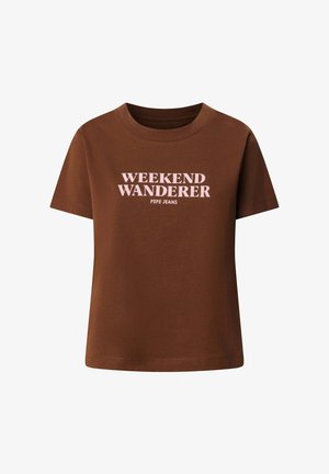 Pepe Jeans, PEPE JEANS PRINT T-SHIRT CARLA - Majica kratkih rukava s printom - cappuccino brown