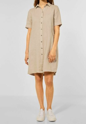 Robe chemise - mottled beige