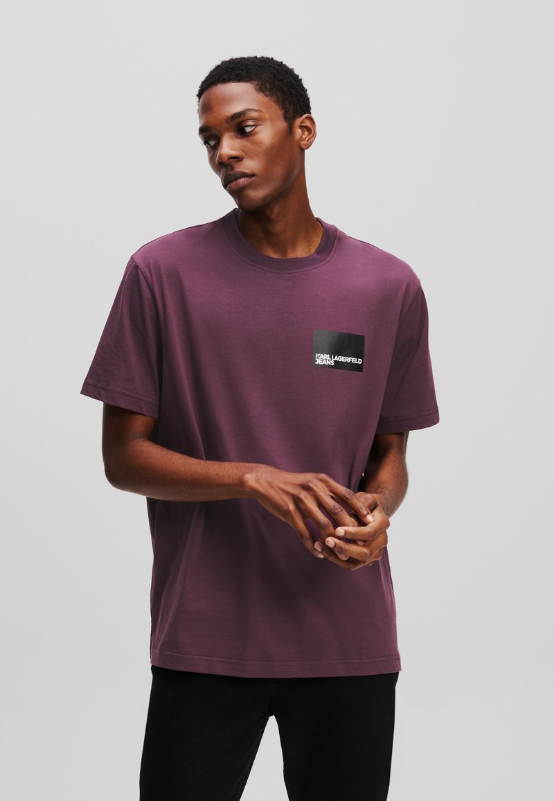 Karl Lagerfeld Jeans SHORT-SLEEVED - Triko s potiskem - plum perfect