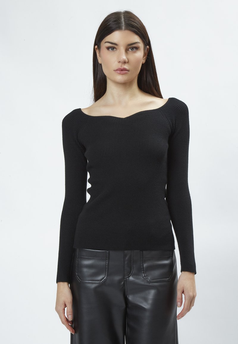 INFLUENCER Strickpullover - black
