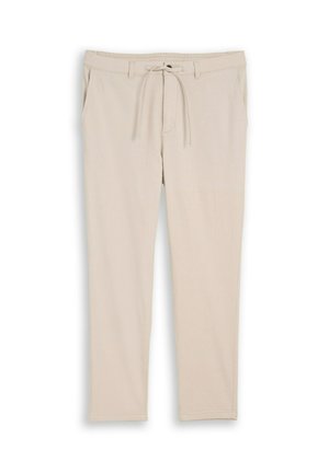 TOM TAILOR, TOM TAILOR HOSEN & CHINO REGULAR TAPERED CHINO HOSE MIT KORDELZUG - Püksid - cashew beige structure