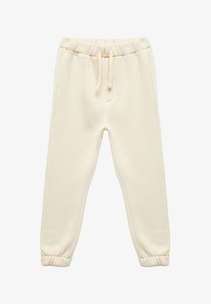 Helle beige Sweatpants aus weicher Baumwolle, mit elastischem Bund, Kordelzug und gerafften Bündchen an den Knöcheln.