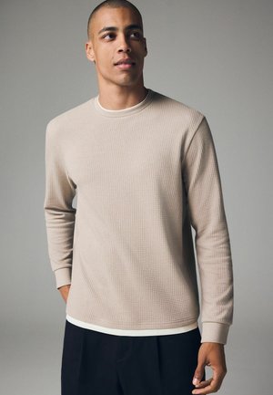 Next TEXTURE LONG SLEEVE MOCK LAYER - REGULAR FIT - Maglione - neutral