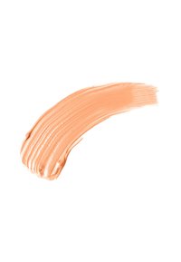 Pfirsichfarbene Creme mit einer glatten, leicht glanzenden Textur, die feine Linien von einem Pinselauftrag und ein verlaufsartiges Finish aufweist.