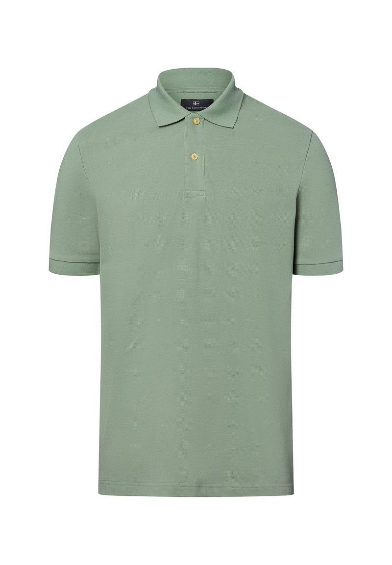 Polo shirt in lichtgroen, met een klassieke kraag, korte mouwen, drievoudige knoopsluiting en gestructureerde stof. Getailleerde pasvorm.