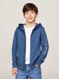 Tommy Hilfiger ESSENTIAL ZIPTHROUGH HOODIE UNISEX - Športna jopa s kapuco na zadrgo - aegean sea