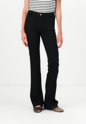 Flared Jeans - black denim