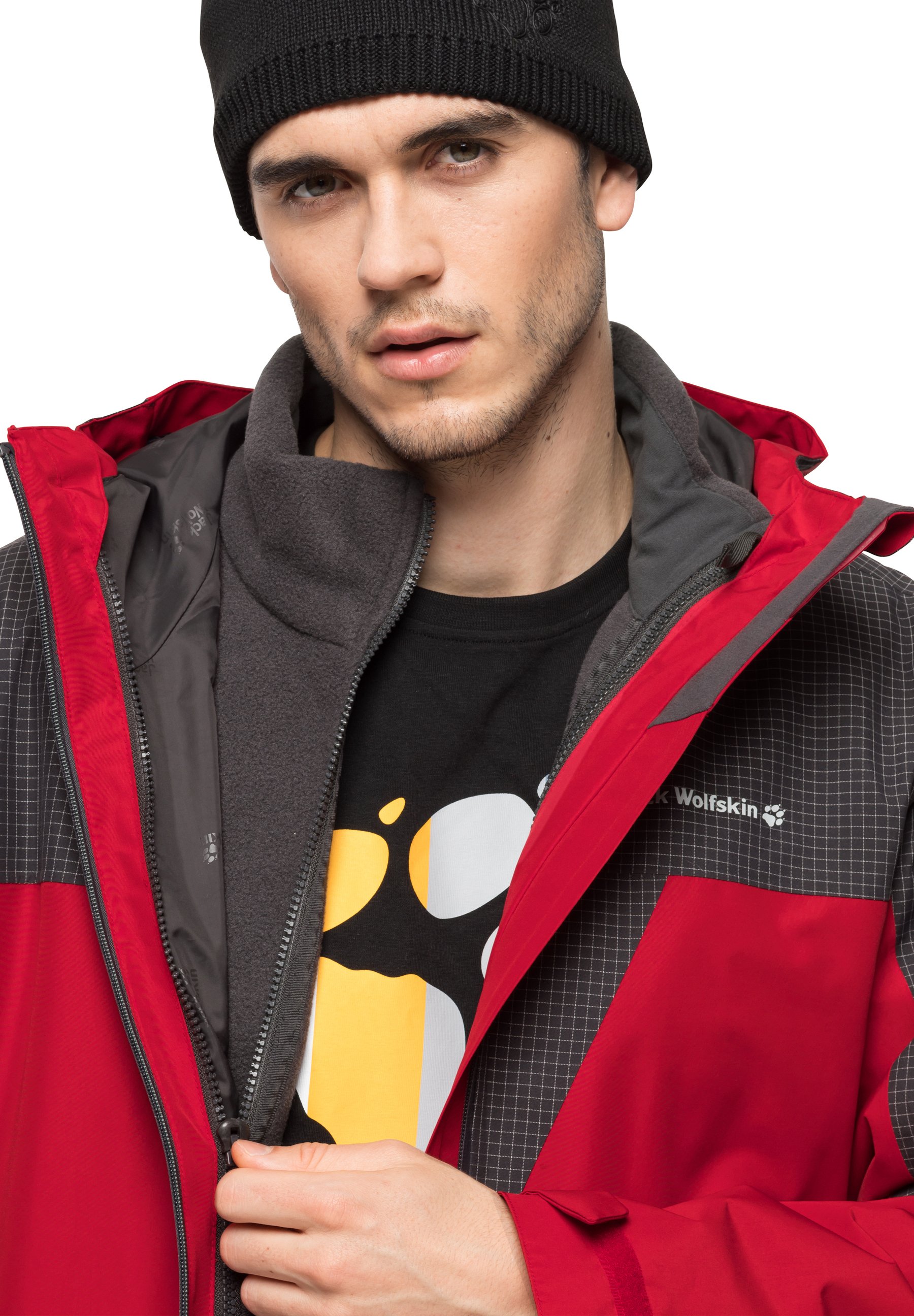 jack wolfskin red jacket