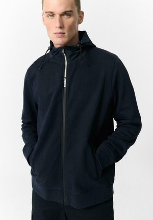 SAZBI - Felpa con zip - azul marino