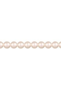 Collier en perles composé de perles blanches rondes et lustrées de taille uniforme. Surface lisse et éclat subtil, enfilé ensemble dans un design classique.