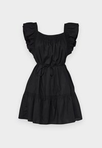 FLUTTER SLEEVE MINI DRESS - Robe de jour - black