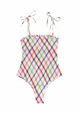 REGULAR FIT - SHIRRED BANDEAU TUMMY CONTROL   - Badeanzug - multi white bright check