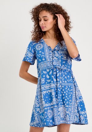 A-LINIEN MIT KNOTENDETAILS - Day dress - bleu