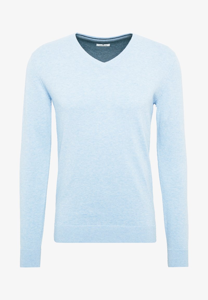 TOM TAILOR V NECK - Pullover - daylight blue melange