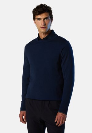 CREW-NECK WITH SLITS - Maglione - navy blue