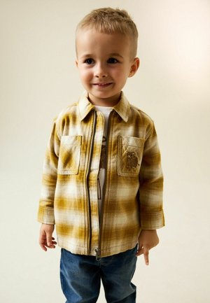 REGULAR FIT SET - Marškiniai - yellow check zip thru