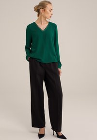 WE Fashion Tops ar garām piedurknēm - green